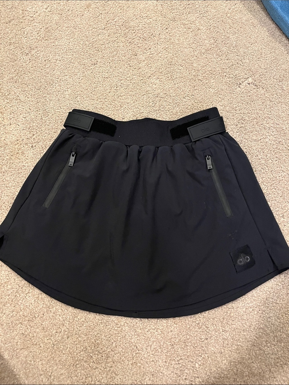 ALO Yoga Black Circle Skirt with Zip Pockets